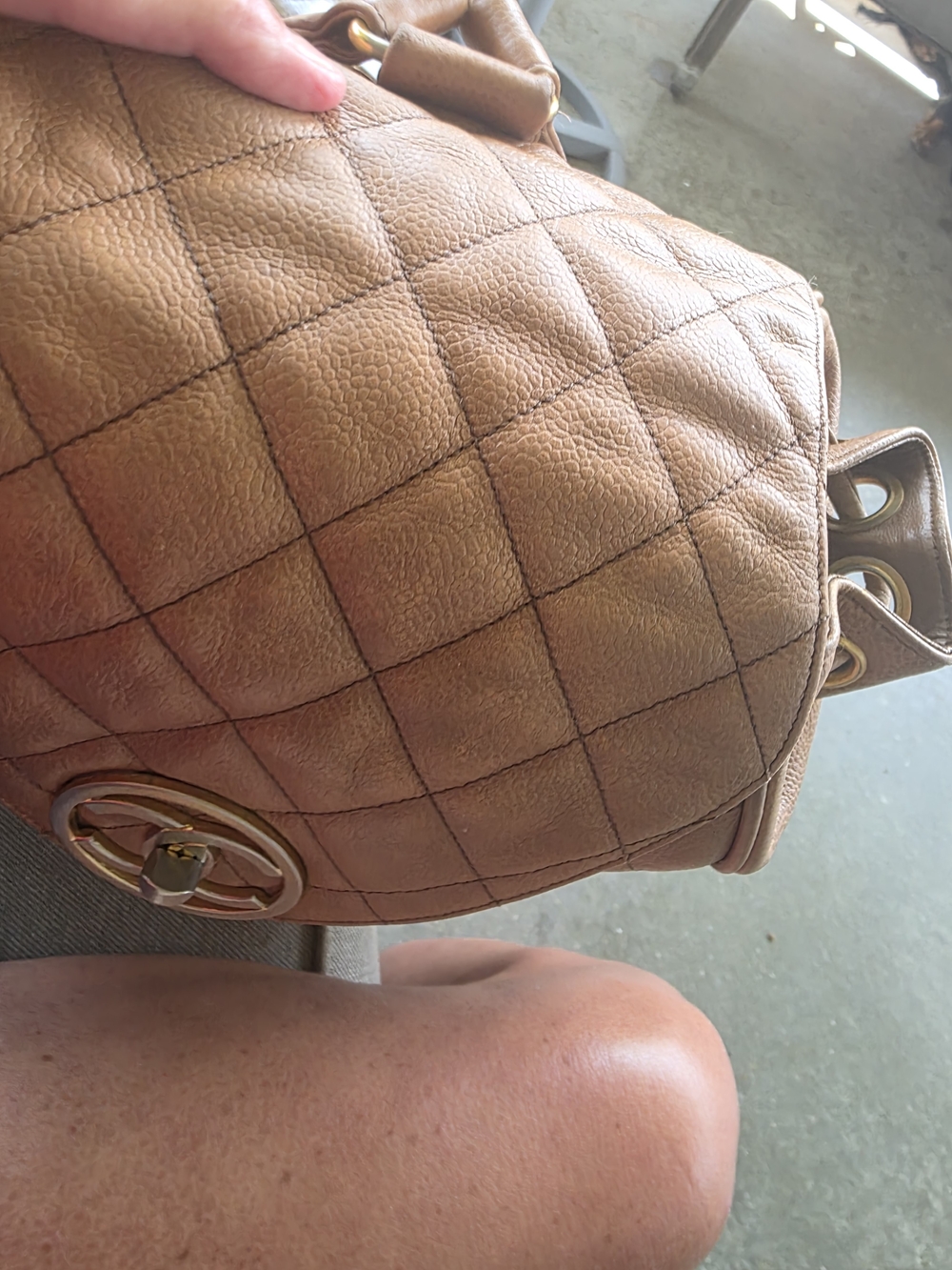 CHANEL Quilted Brown Leather Backpack with Gold CC Emblem - Picture 3 of 16